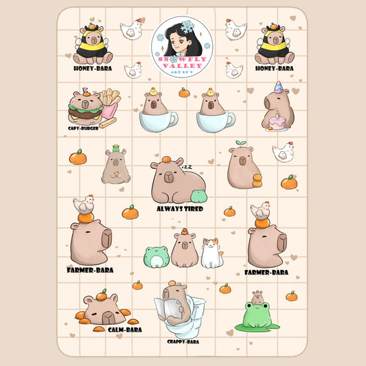 Capybara - Matt Vinyl Sticker Sheet image 0