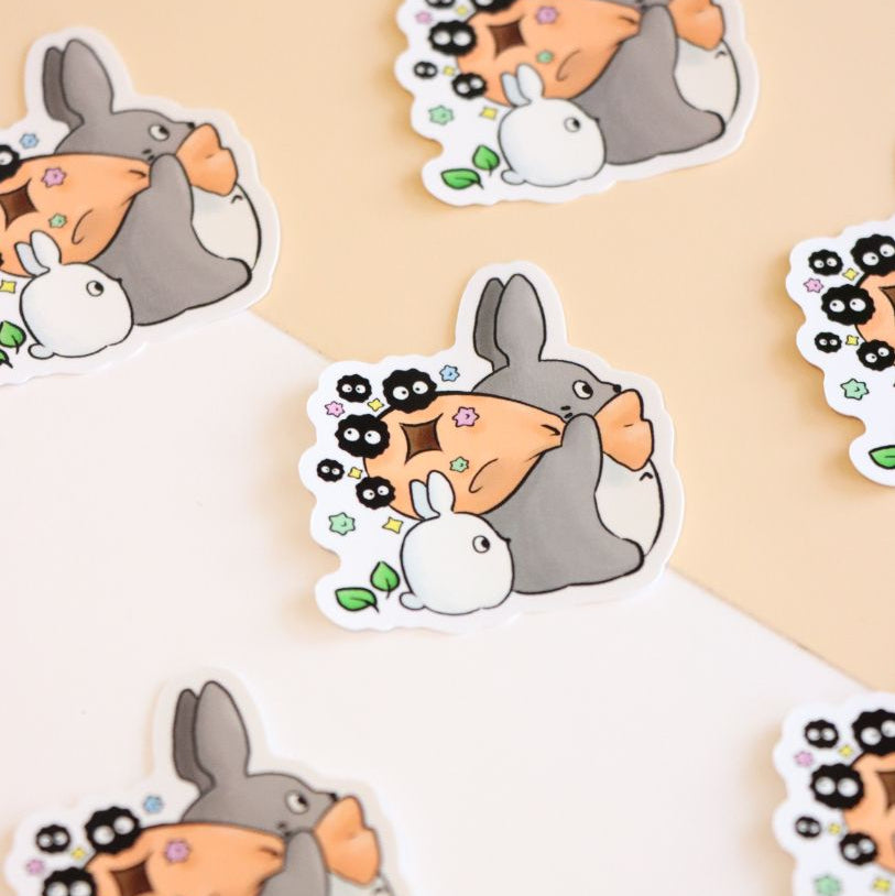 Totoro and Soots Die-cut Sticker