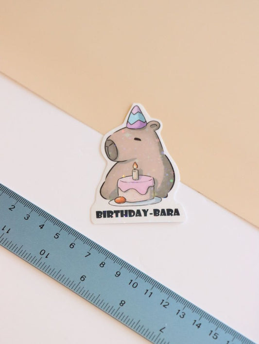 Bubbles the Capybara Birthday Die-Cut Sticker