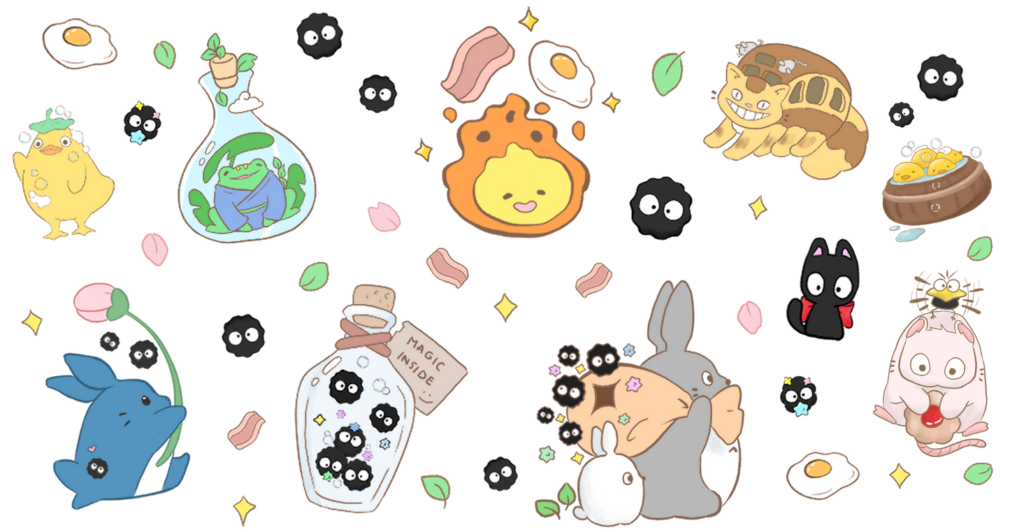 Blue Ghibli Hair Scrunchie