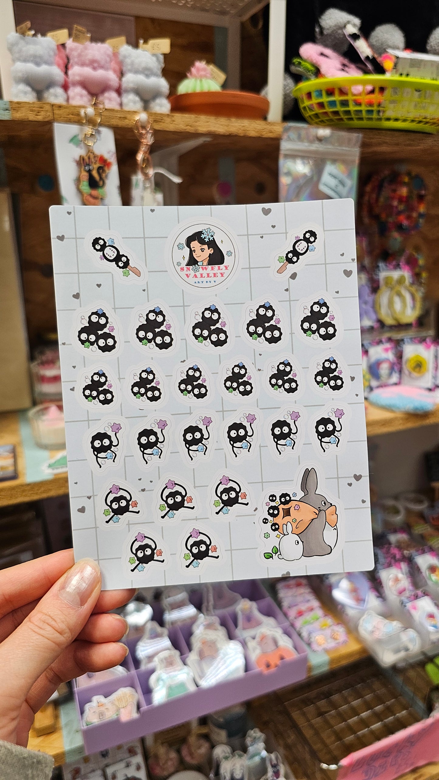 Totoro and Soot Spirits- Matt Vinyl Sticker Sheet image 1