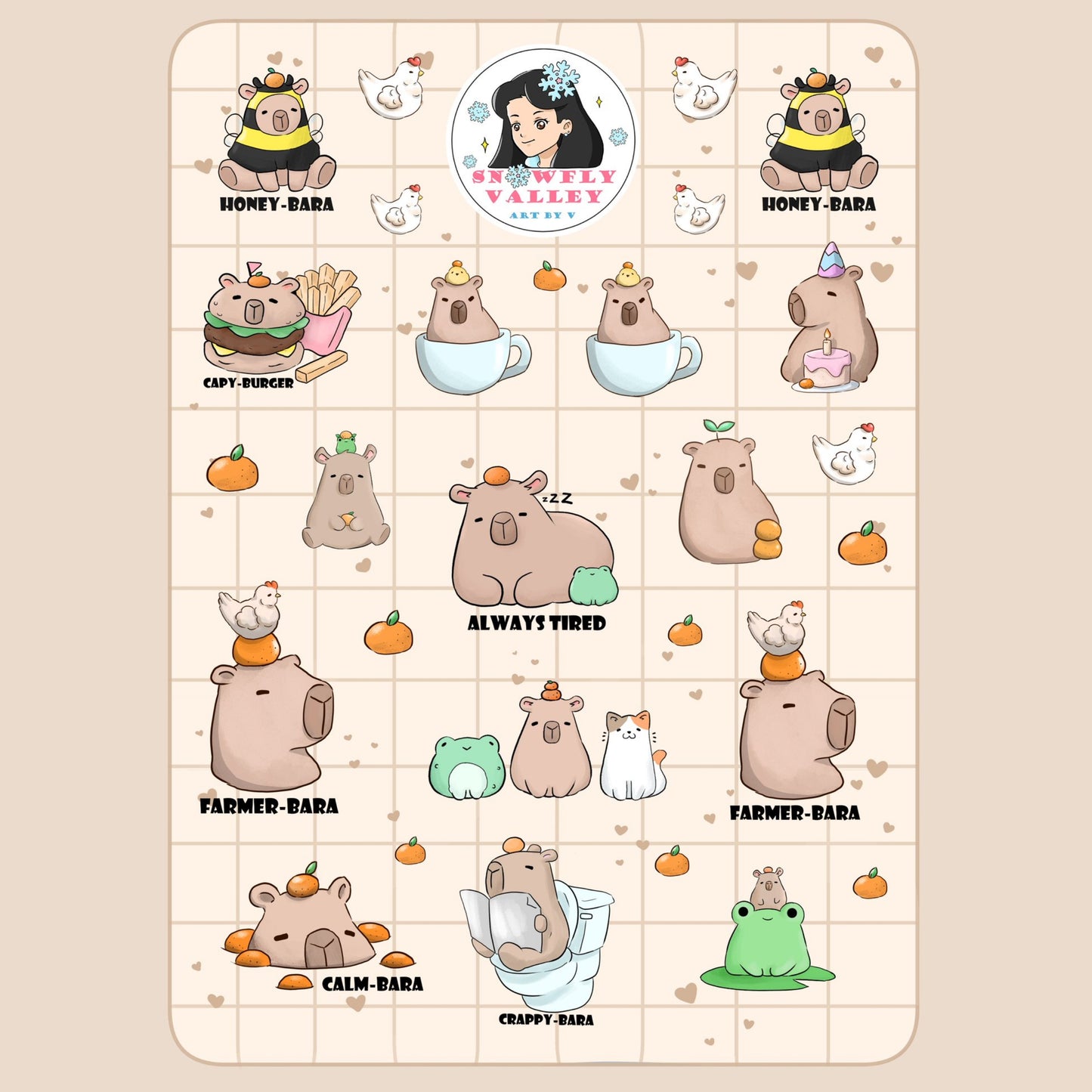 Capybara - Matt Vinyl Sticker Sheet image 0