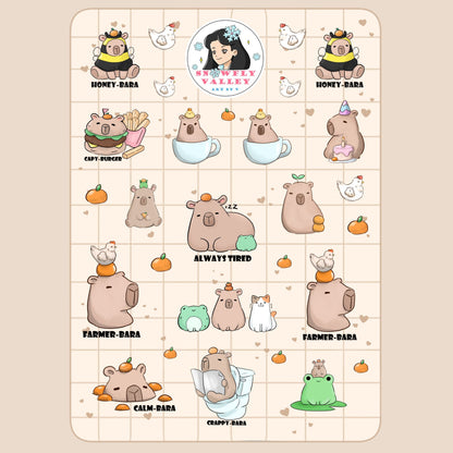 Capybara - Matt Vinyl Sticker Sheet image 0