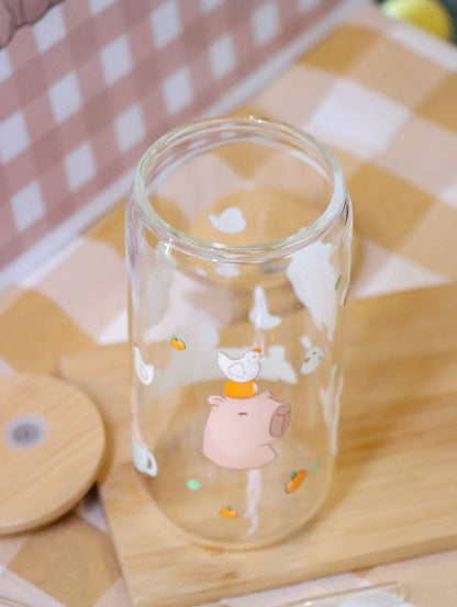 Bubbles the Capybara Glass Cup