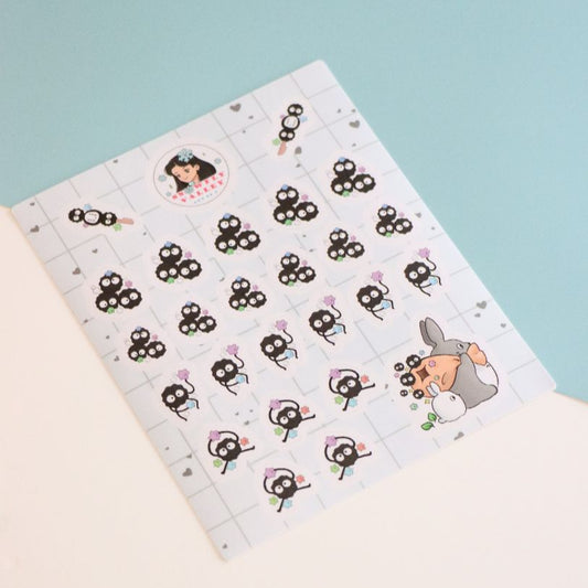 Totoro and Soot Spirits- Matt Vinyl Sticker Sheet