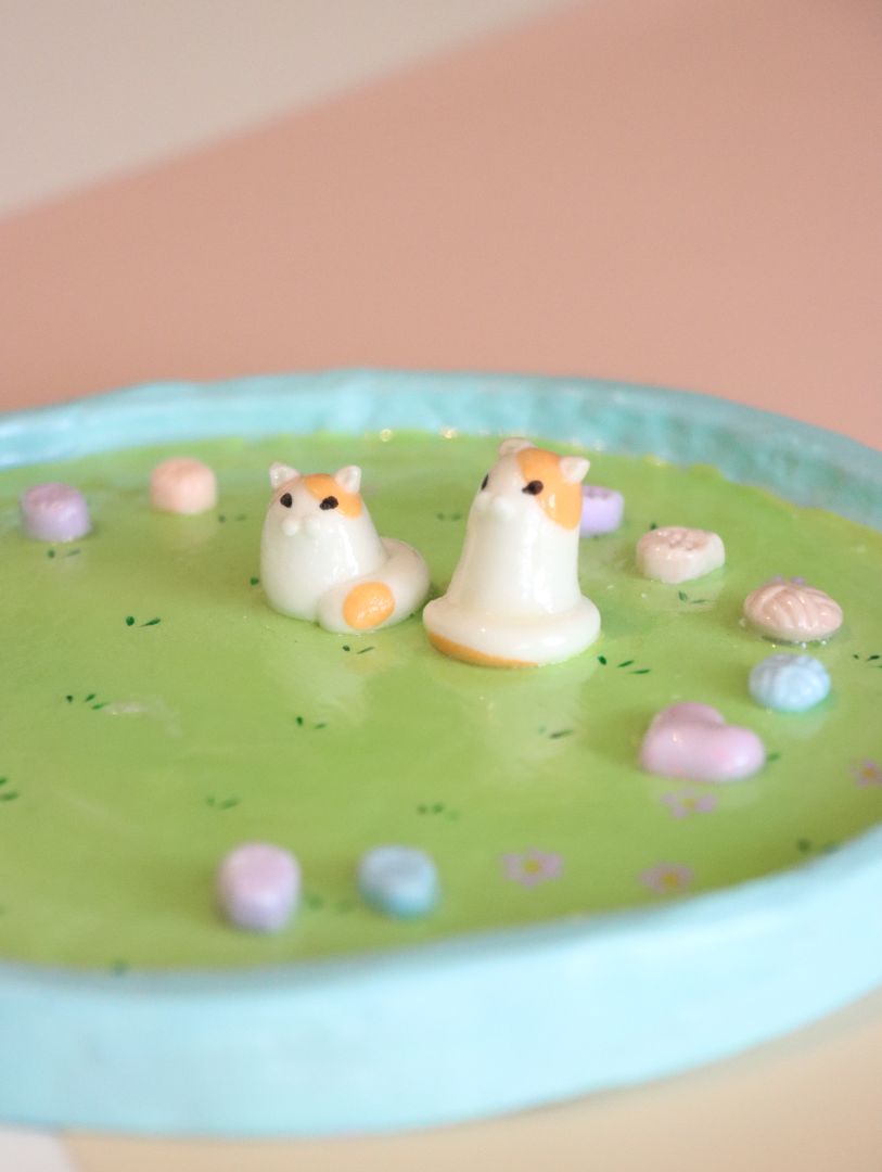 Large Handmade FiFi Cat Trinket Dish