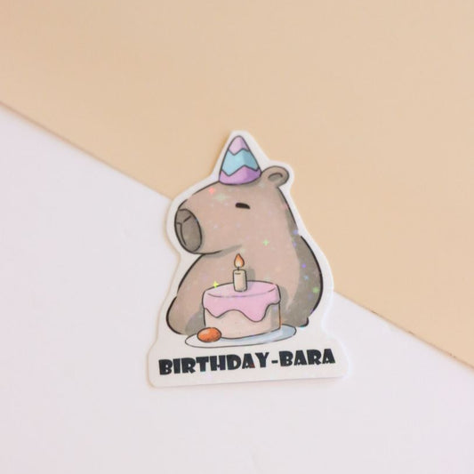 Bubbles the Capybara Birthday Die-Cut Sticker