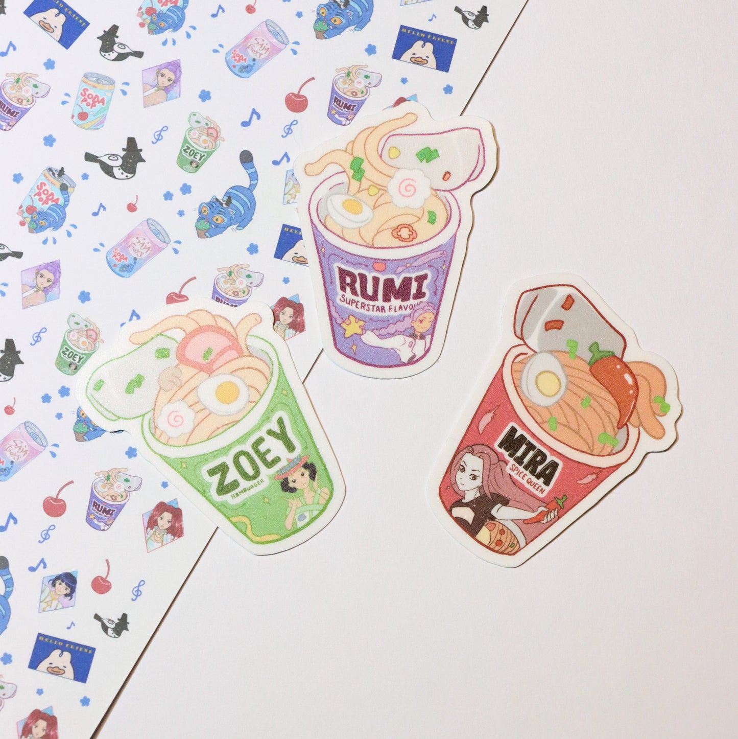 Huntrix Ramen Stickers