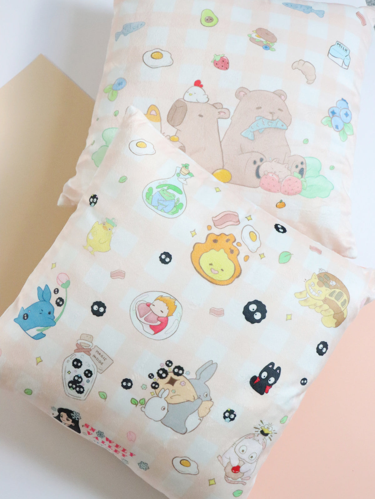 Peach Velvet Throw Pillows