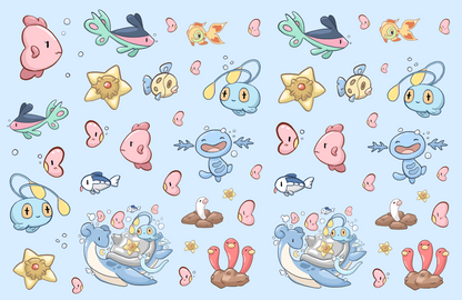 Lapras Ocean Satin Scrunchie