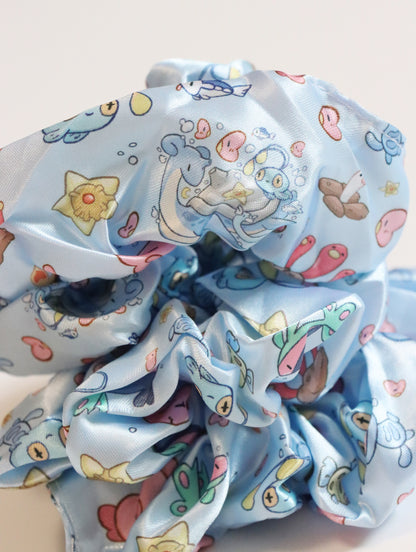 Lapras Ocean Satin Scrunchie